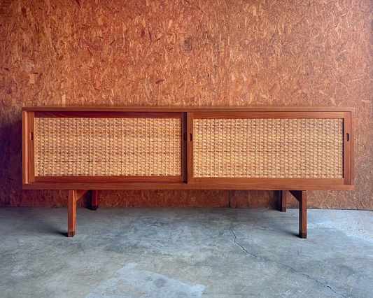 Teak & Cane Credenza, Hans Wegner